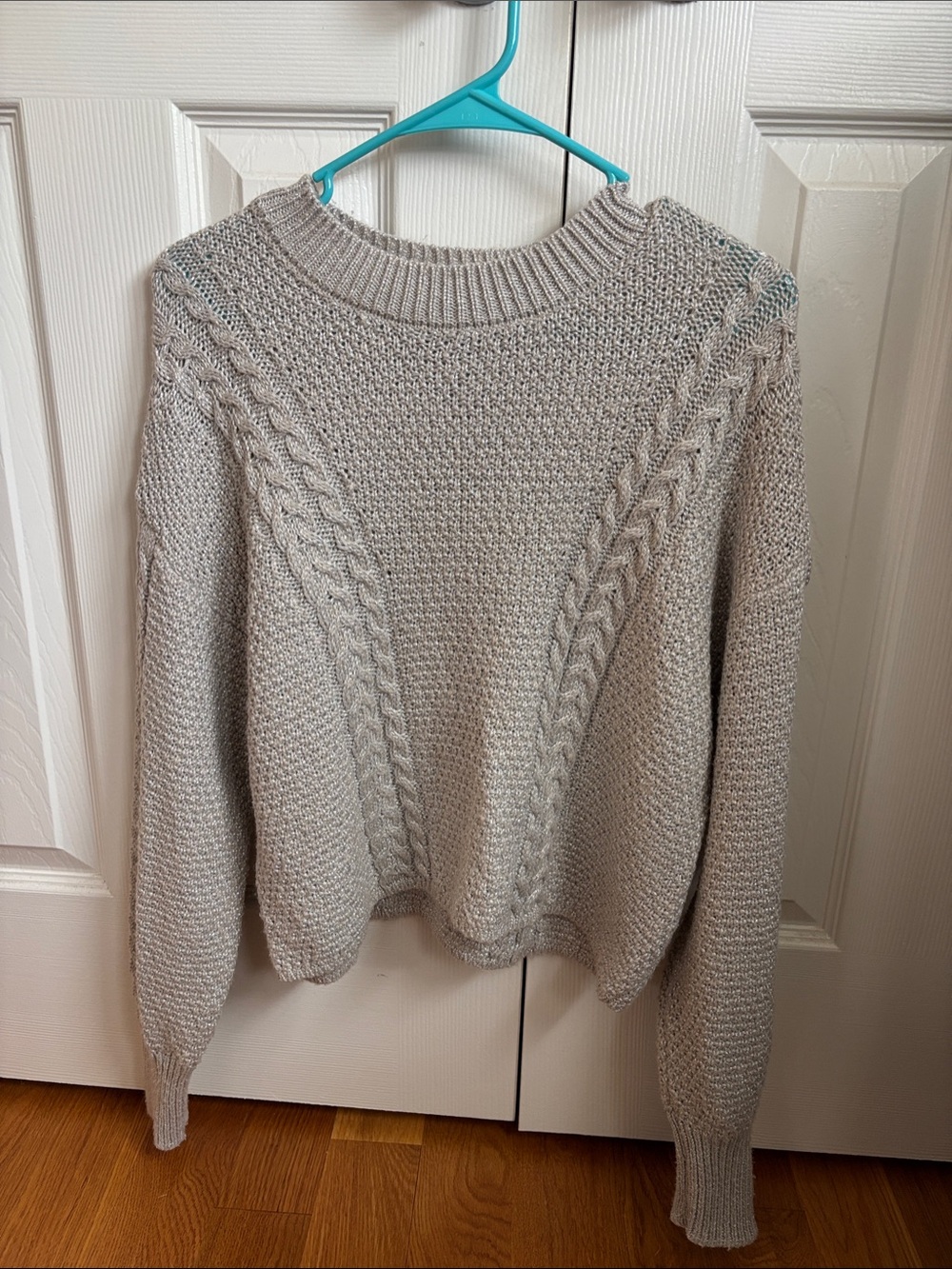 Z Supply Cable Knit Crewneck Sweater - Light Gray